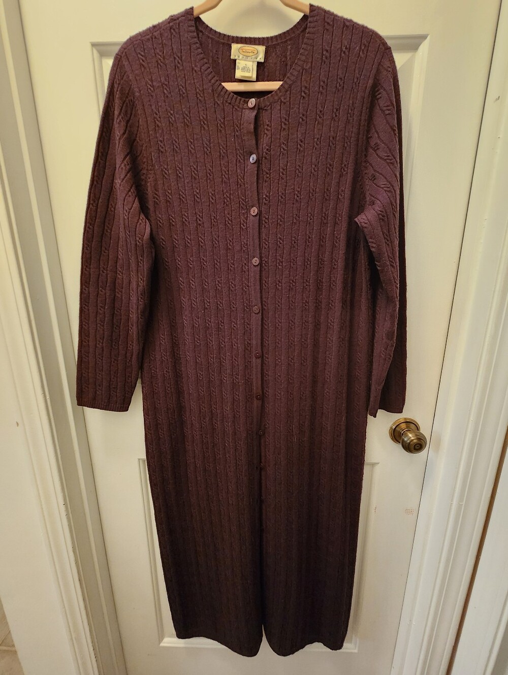 Womens Vintage Talbots, Petite L, Merino Wool, Button Front Dress